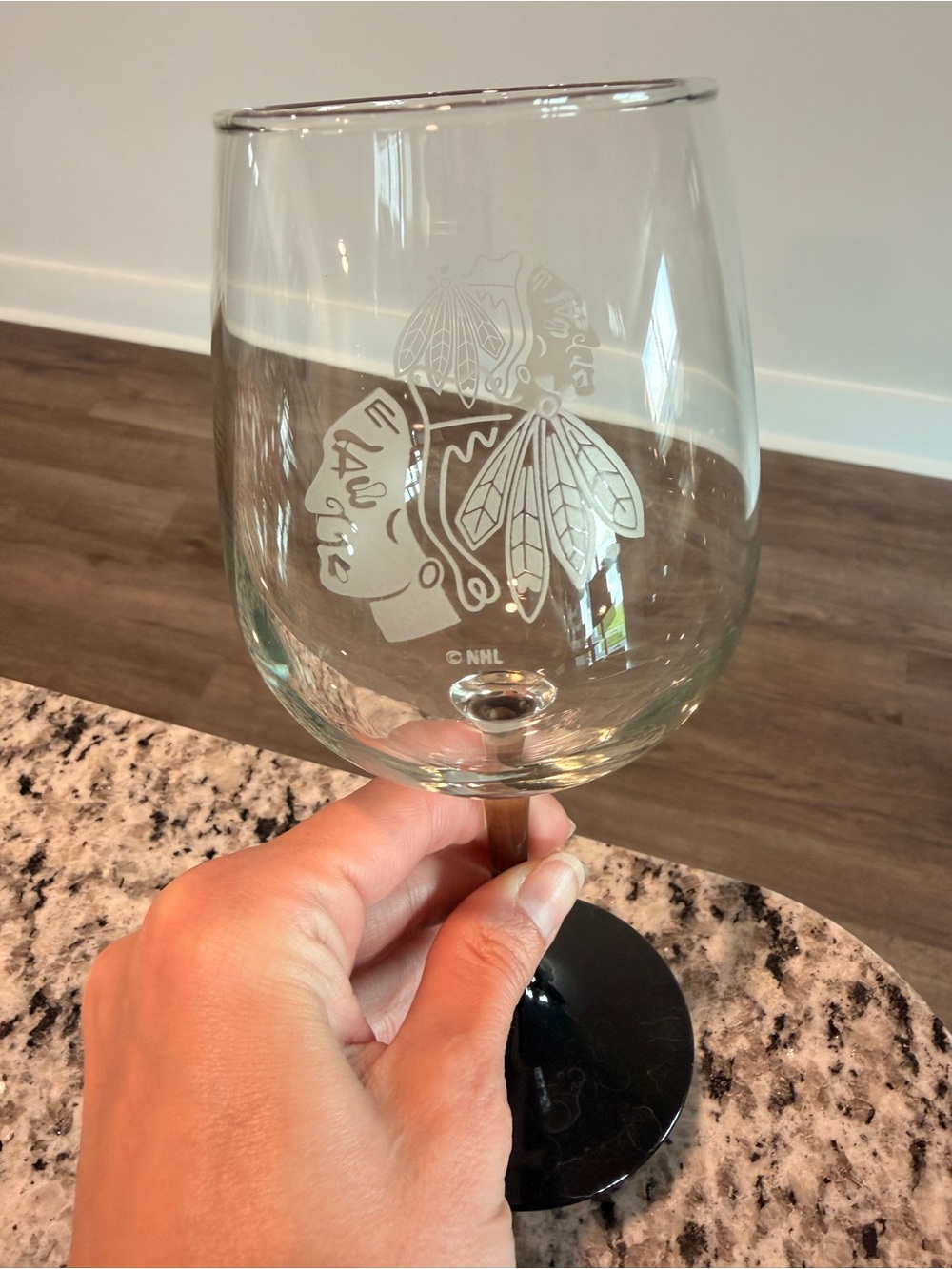 NWOB Chicago Blackhawks 12oz Wine Glasses - Set of 2